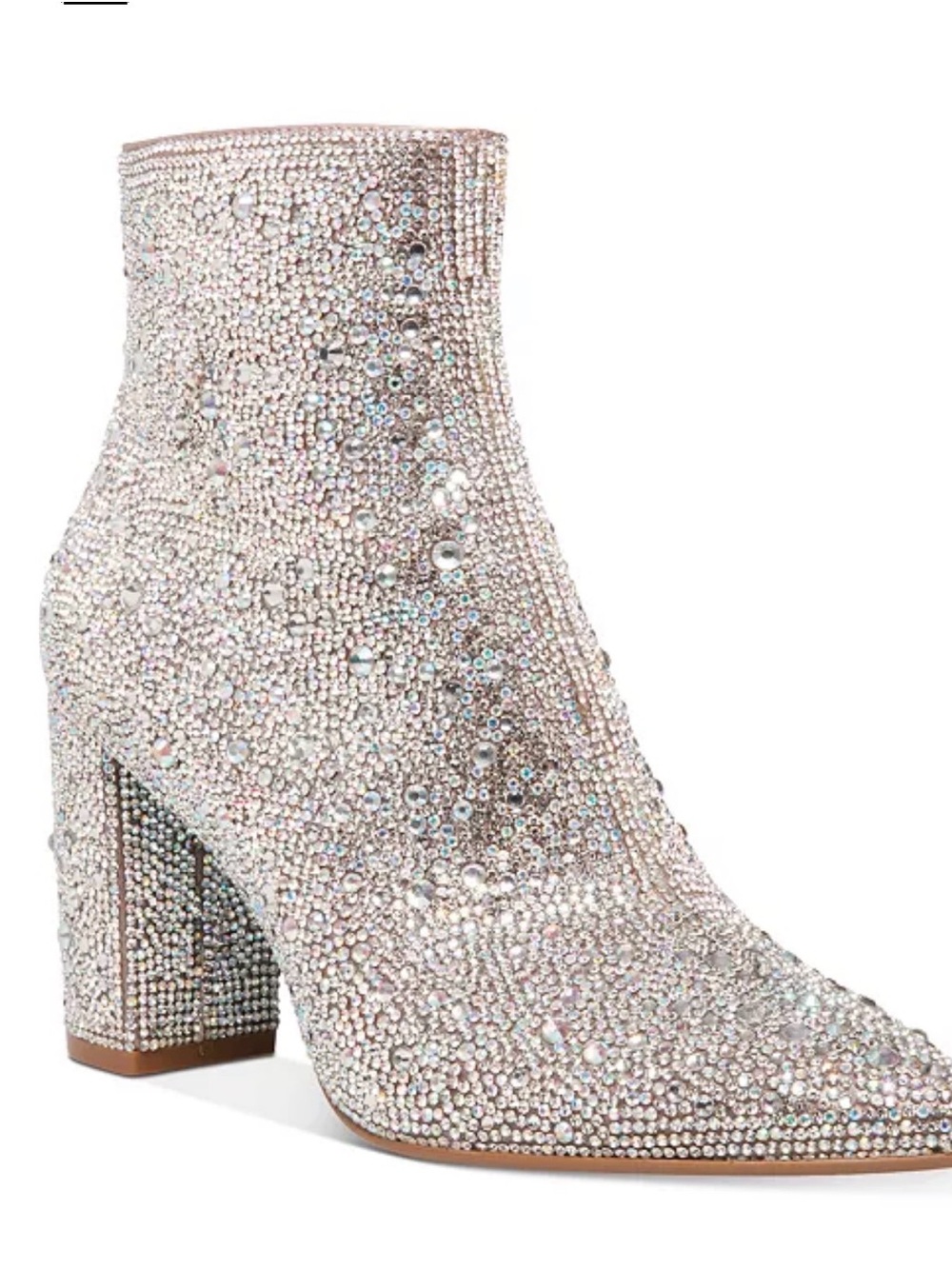 Betsey Johnson Iridescent Crystal Embellished Pink Ankle Booties